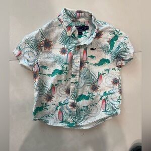 Tropical Print Button-Up Shirt